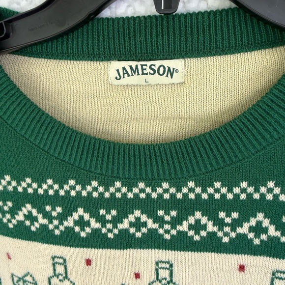 Jameson Festive Holiday Crew Neck Green Fair Isle Christmas Jumper Sweater L - Picture 3 of 9